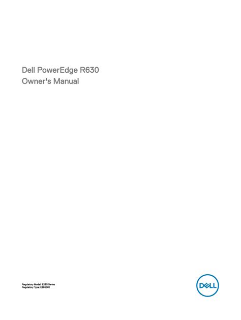 dell r630 owner's manual